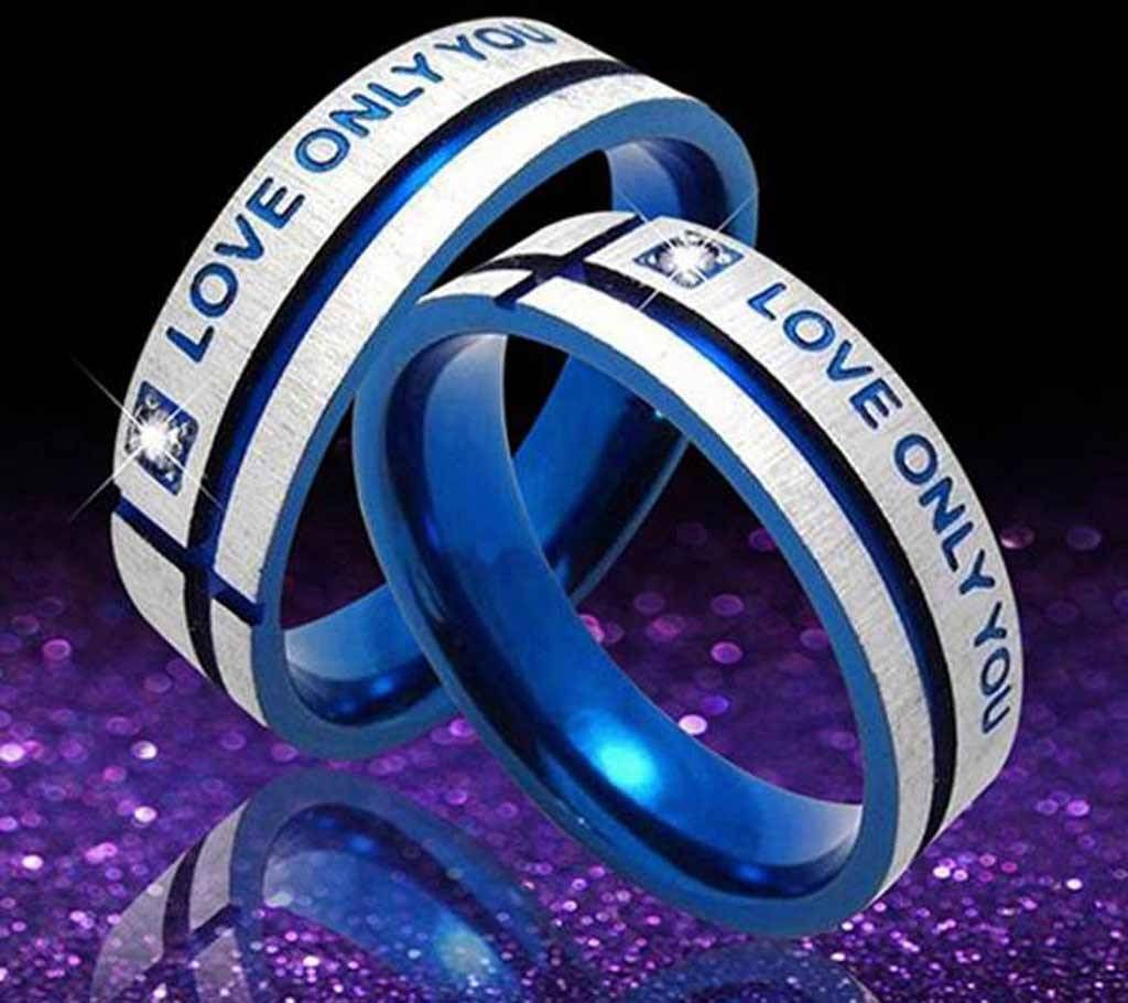 Blue Zircon Finger Ring for Couple