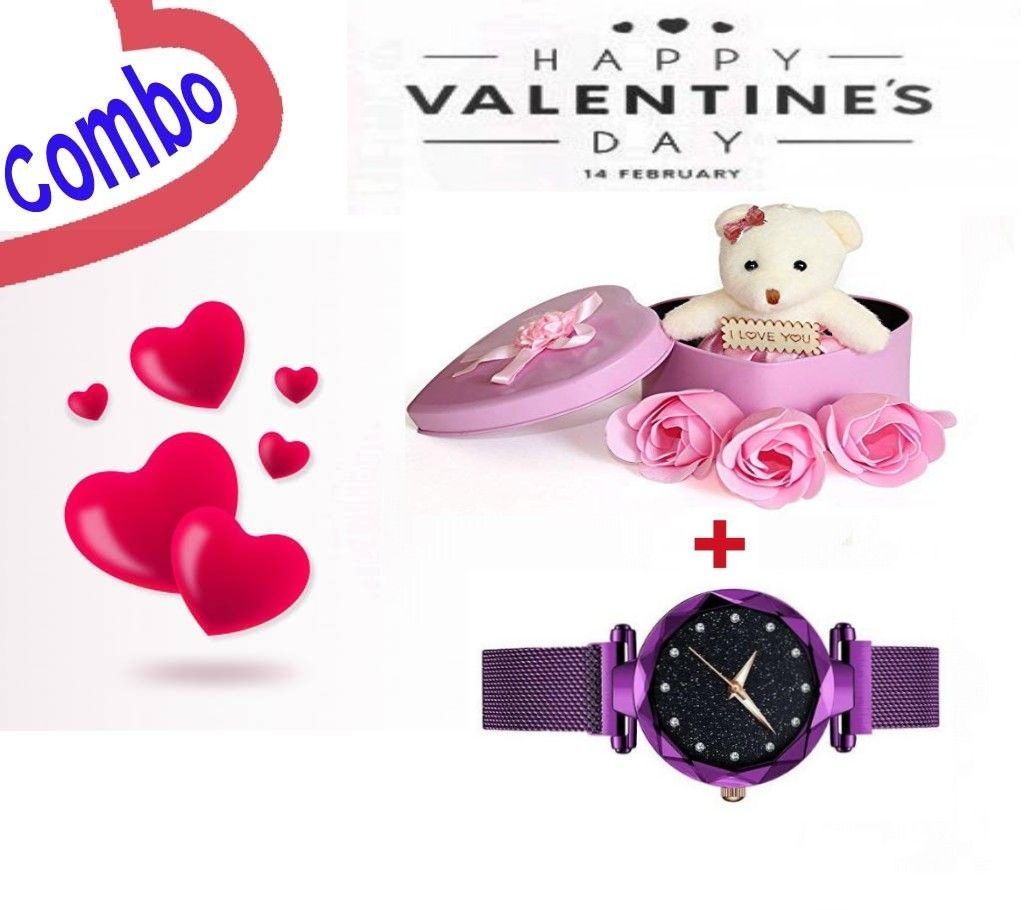 ladiesh magnetic watch & heart shape gift box