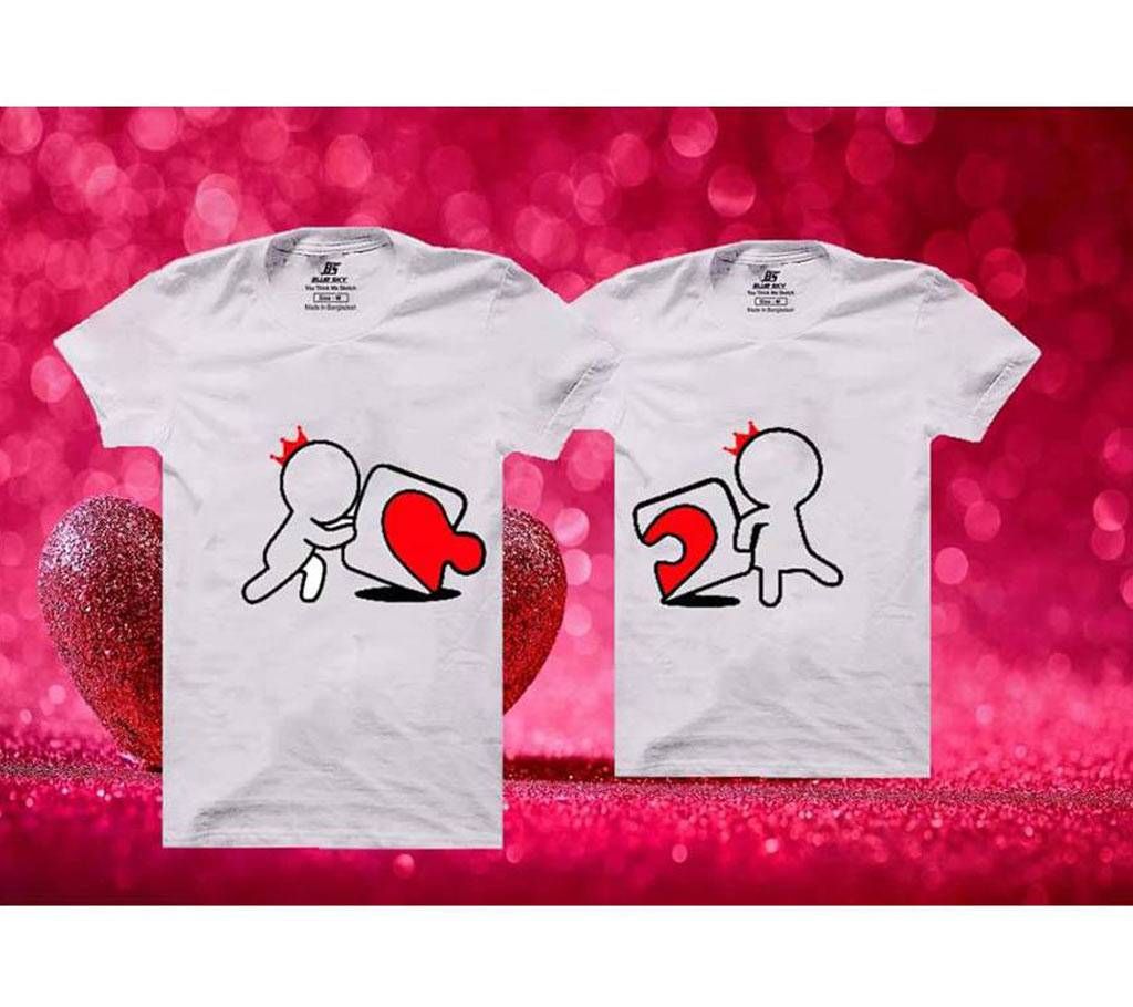 LOVE Matching Couple Half Sleeve Cotton T-shirt