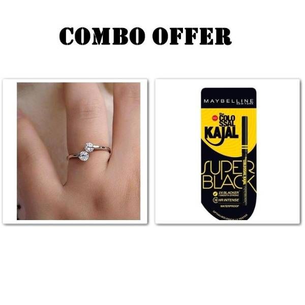 Combo Rose gold Plated Finger Ring & Kajal