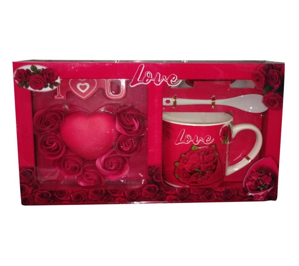 Valentine Day Supper Gift -Heart Shape Music Love & Mug Gift Set