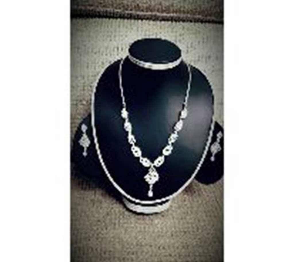 Korean Diamond Cut Stone Necklace Set