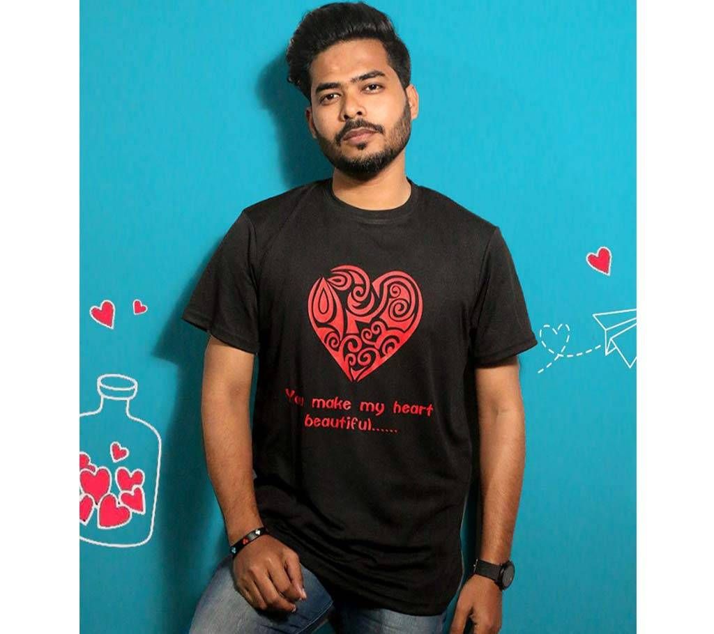 Black Mens T-Shirt for Valentines Day by Ritzy