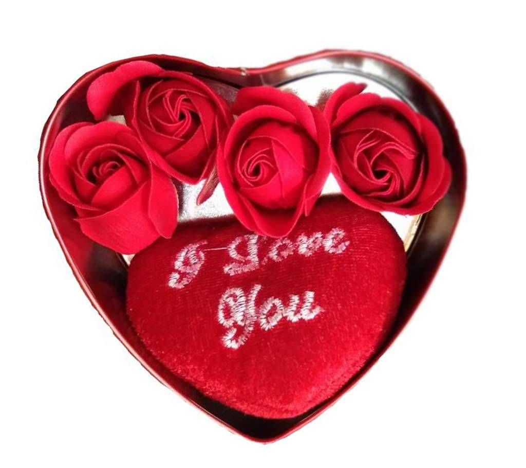 Valentine Day Love Gift -Heart Shape Gift Box (Flowers With Music love )