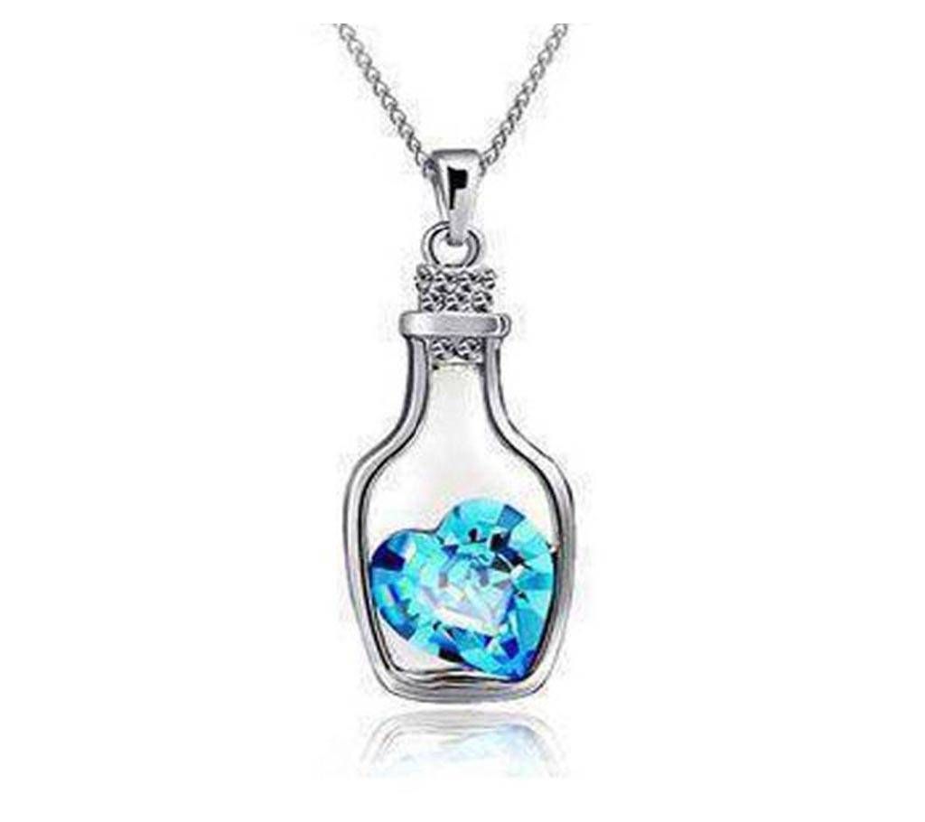 Love Drift Bottle Shaped Crystal Chain Pendant