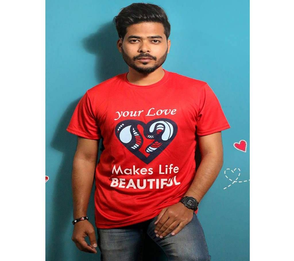 Red Mens T-Shirt for Valentines Day by Ritzy