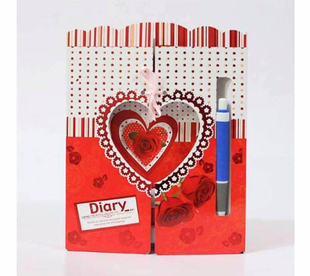 heart shaped diary - red