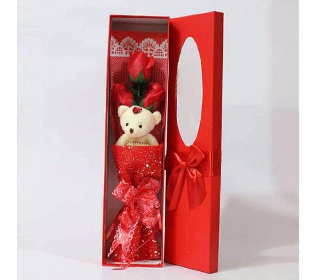 cute panda doll and flowers