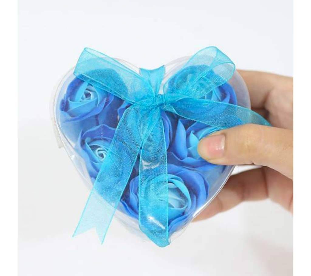 Valentines Gift Flowers soap Box-Blue