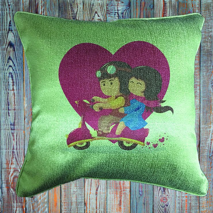 Cushion Cover -  Couple Cycle