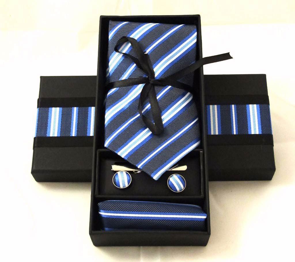Gents Jacquard Fabric Tie With Cufflink