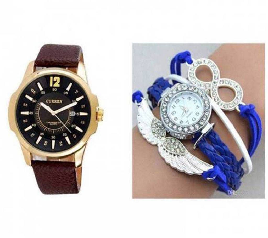 Curren mens wrist watch +ladies bracelet watch