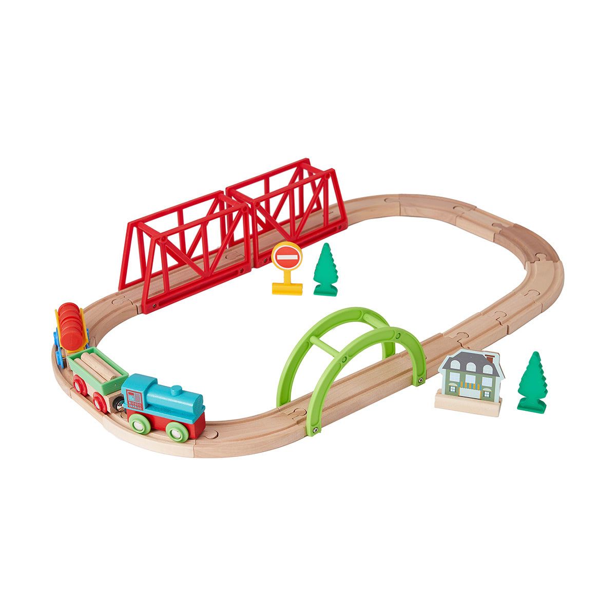 30 Piece Wooden Train Set