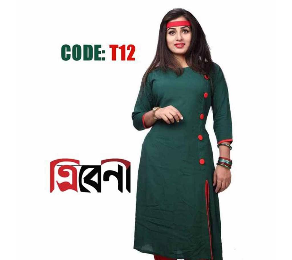 Green cotton kameez