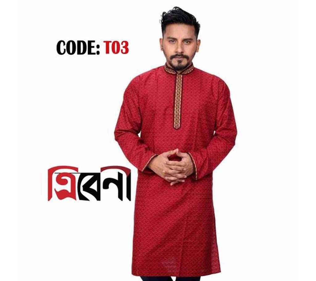 Red cotton punjabi