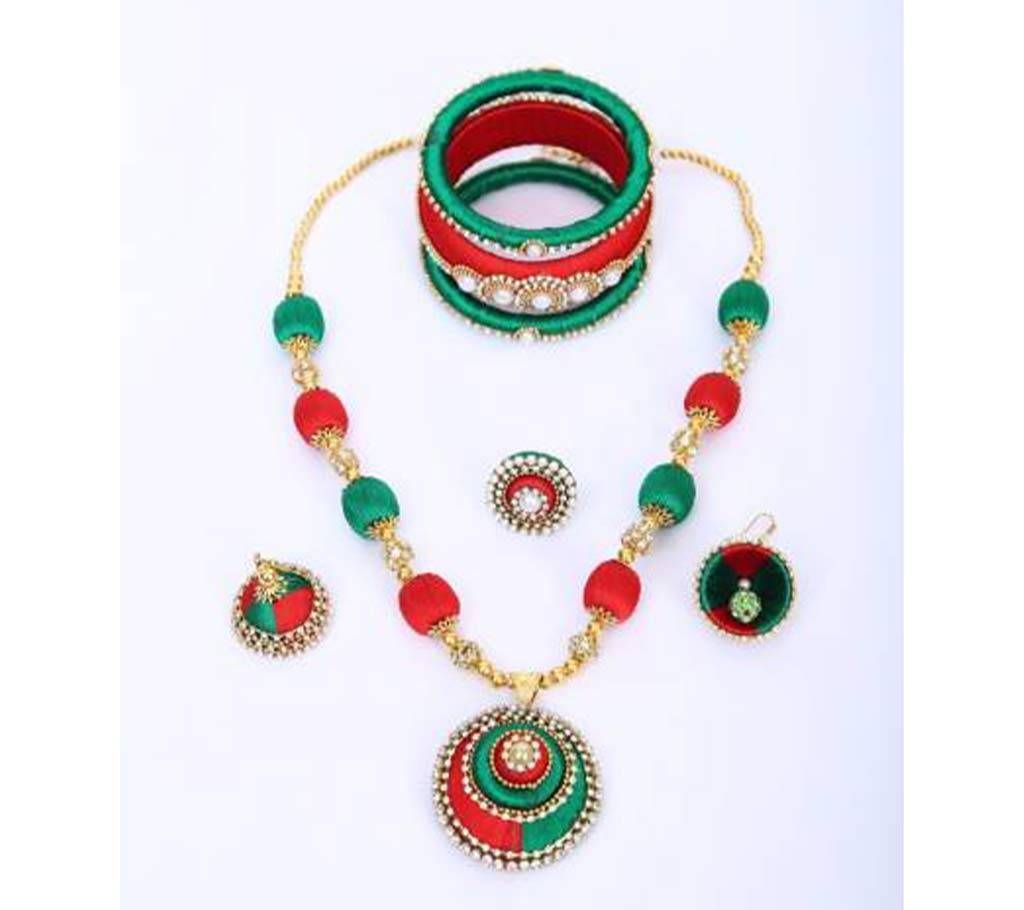 Multi Color Silk Thread Jewelary Set