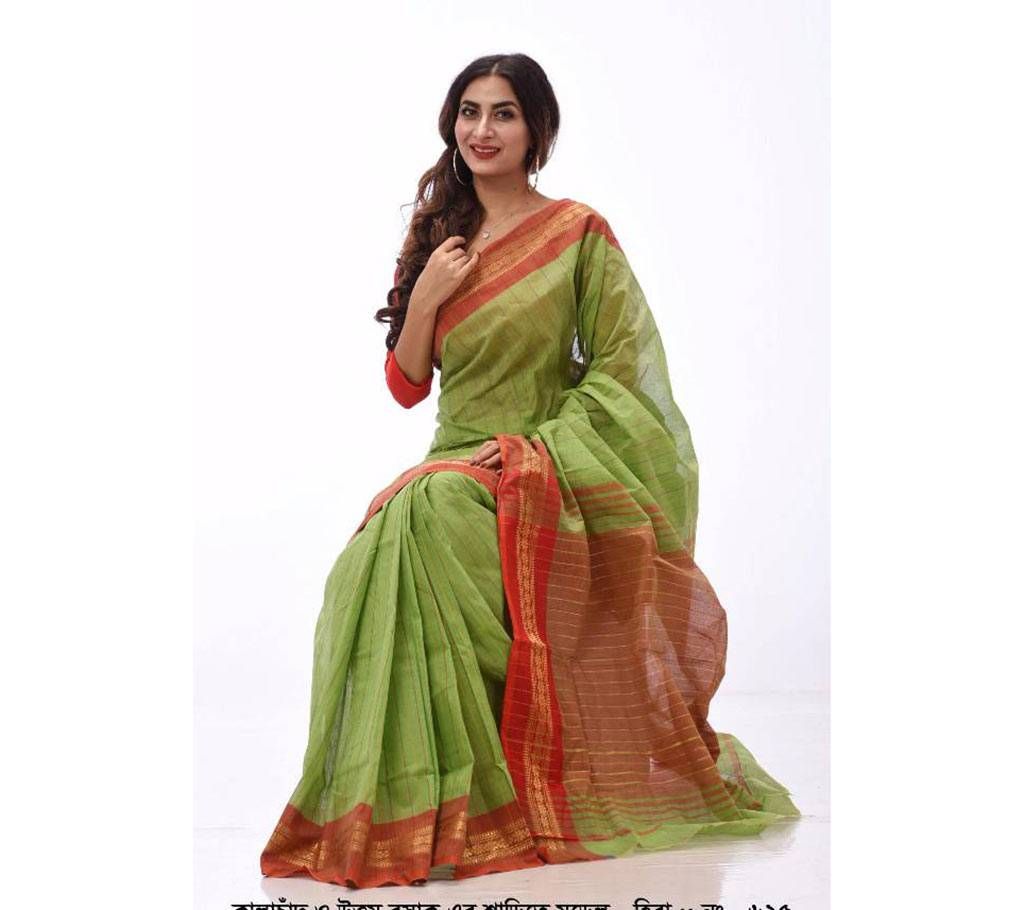 Green Cotton Saree
