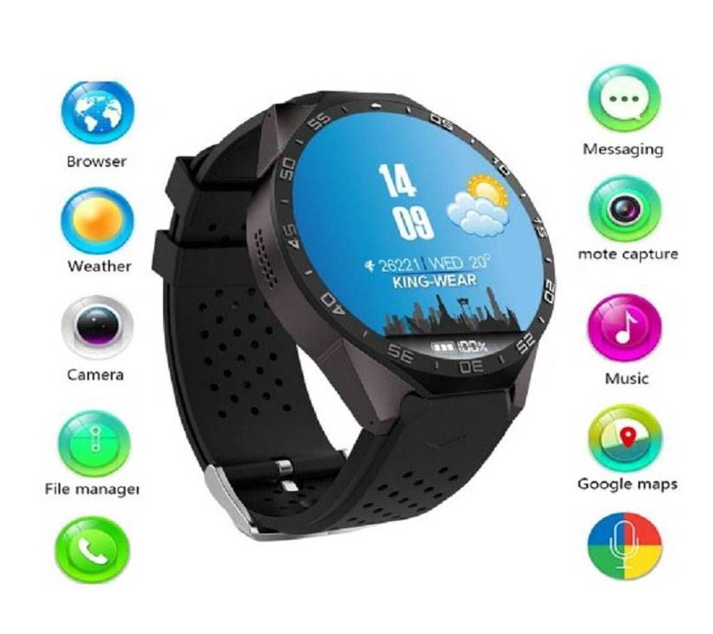 KW88 3G Wifi Android Smart Watch Play store
