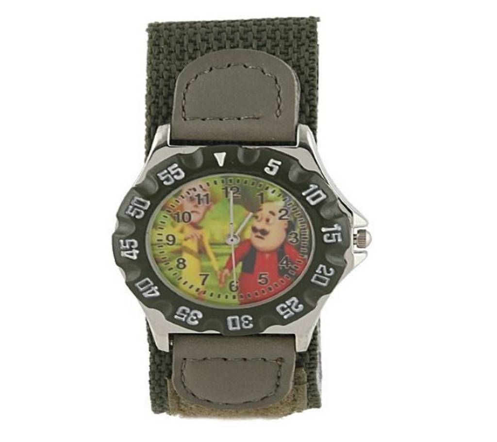 Fabric Analog Watch For Kids - Brown