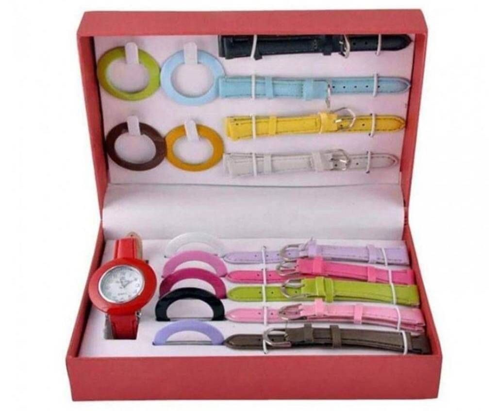 10 in 1 changeable ladies dial and belt watch 