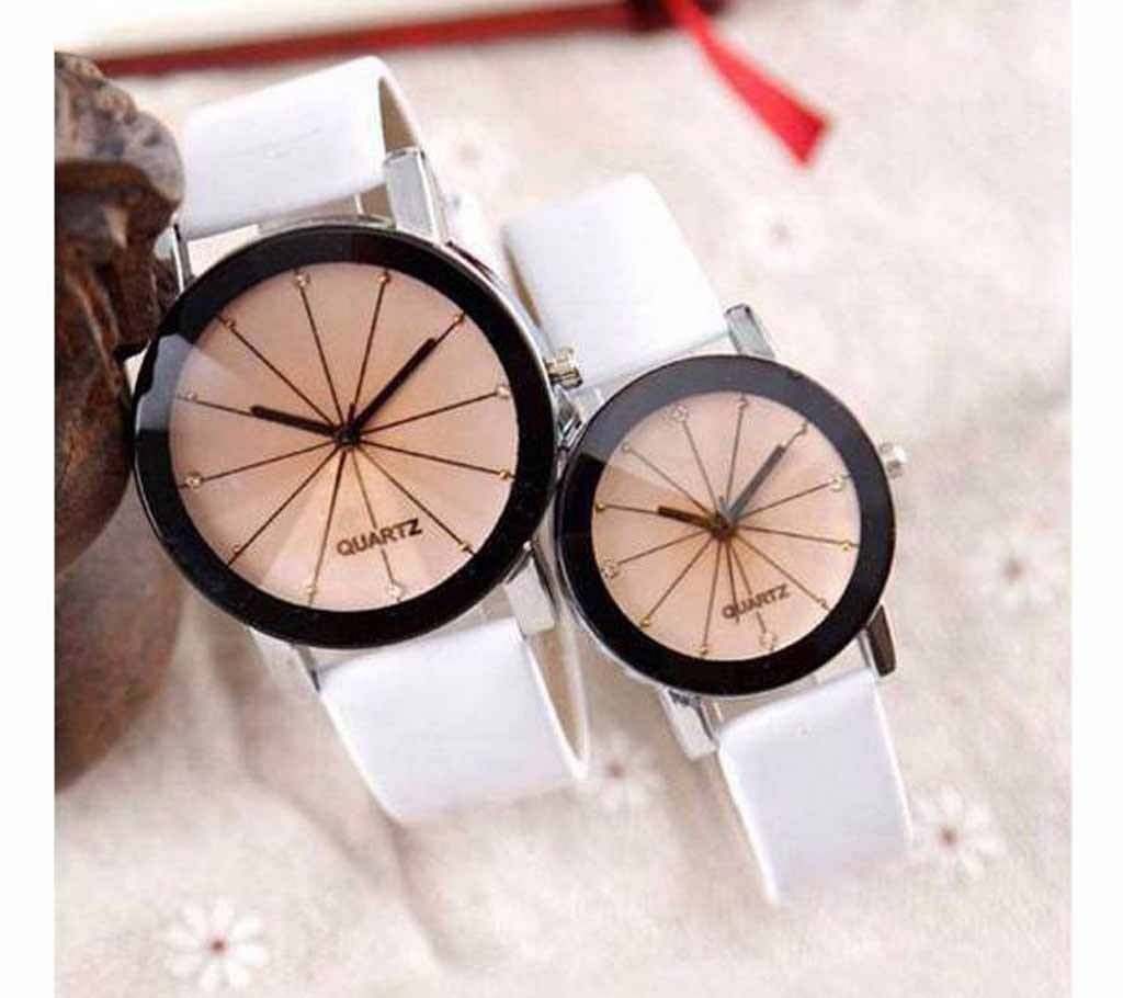 Couple Wrist Watch White Combo Offer