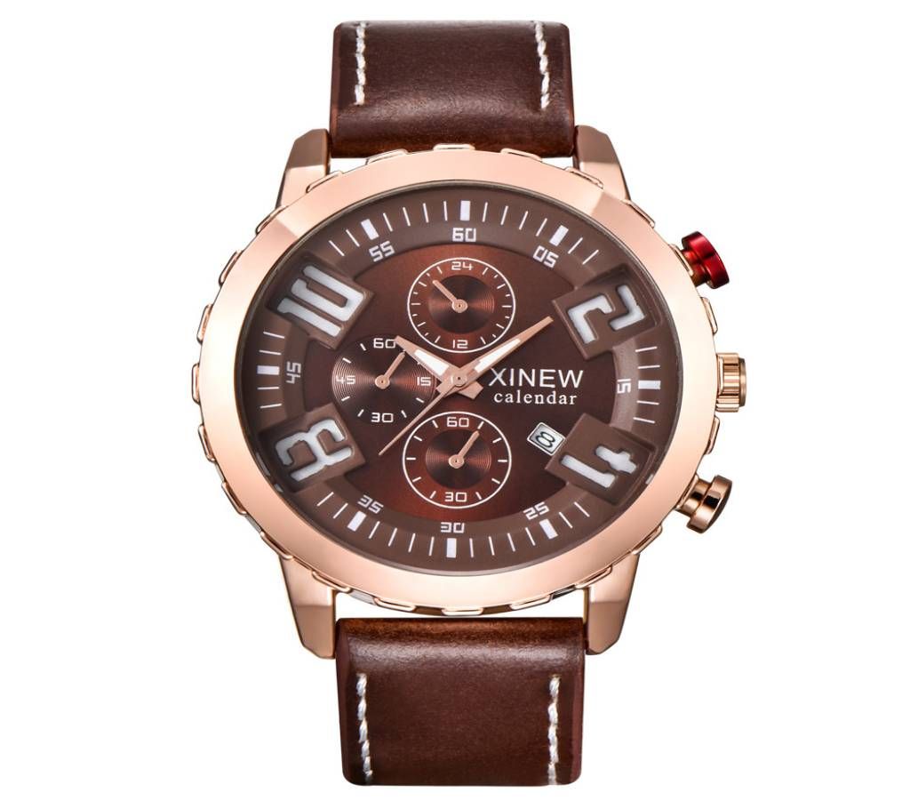 Xinew Calender Men's Watch (Rose Gold)