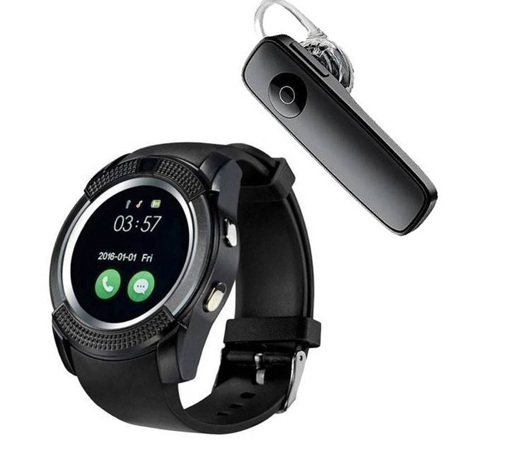V8 Smart Watch With Free Bluetooth Headset