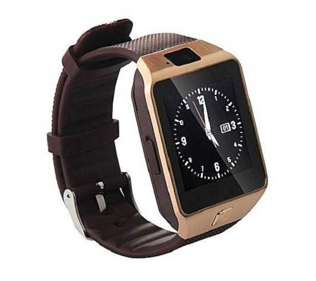 DZ09 Single SIM Smart Watch - Golden