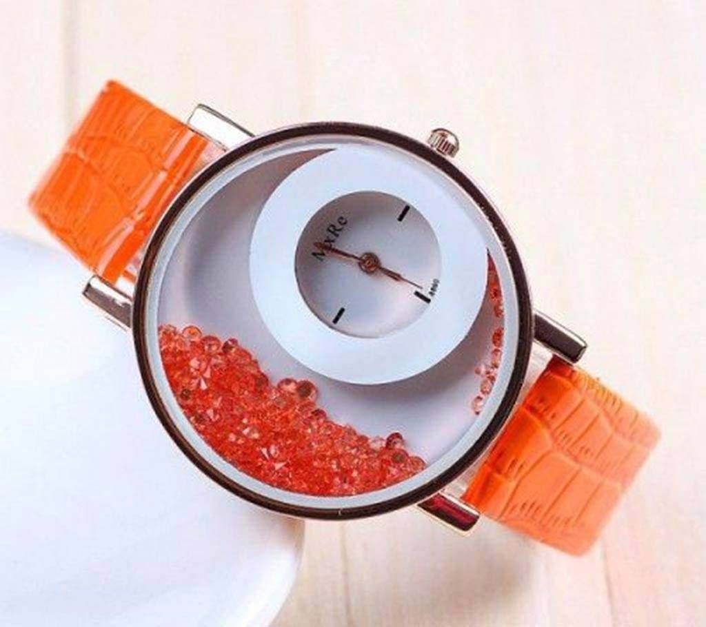 MXRE stone orange quartz watch 
