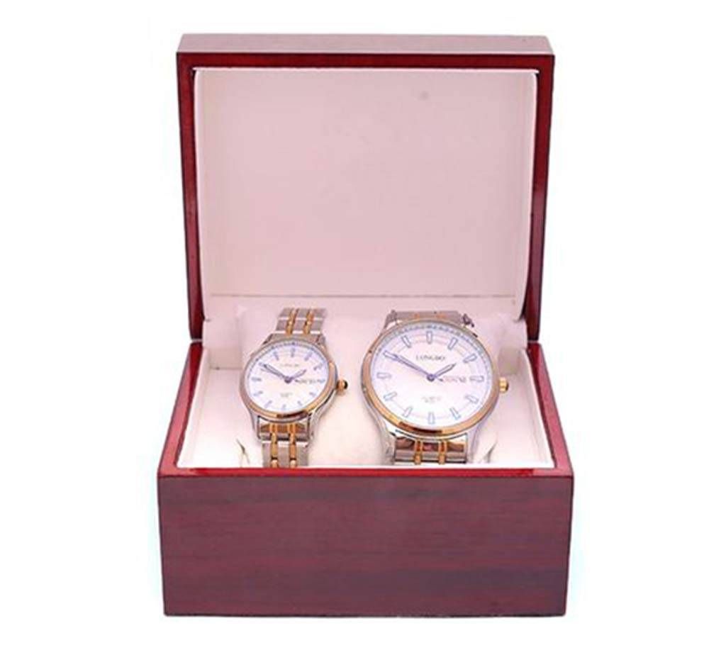 Longbo Stainless Steel Analog Watch for Couple