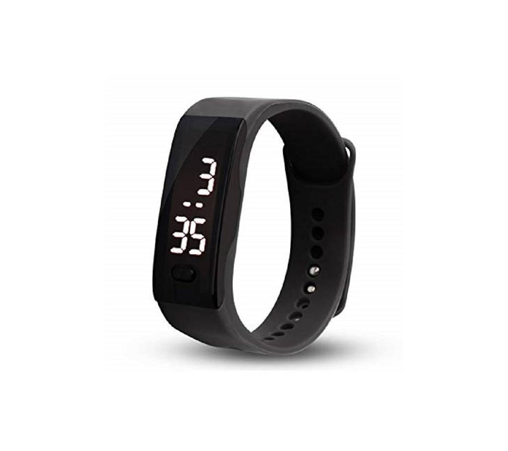 Rectangle Unisex Digital LED Watch ( Black )