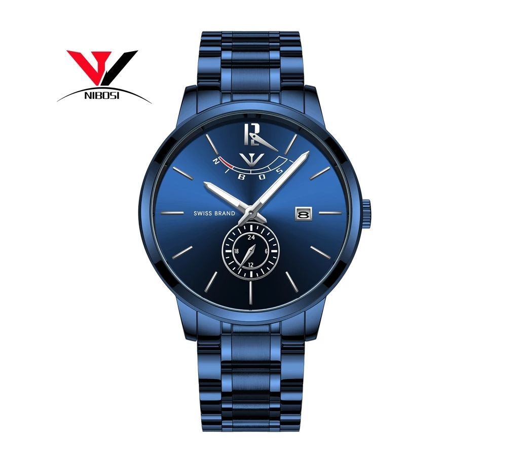 NIBOSI Mens Full Blue Business Wrist Watch