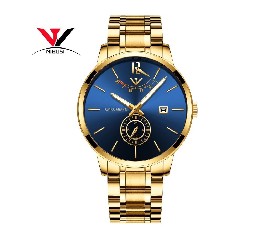 NIBOSI Mens Golden-Blue Business NIBOSI Mens Golden-Blue Business