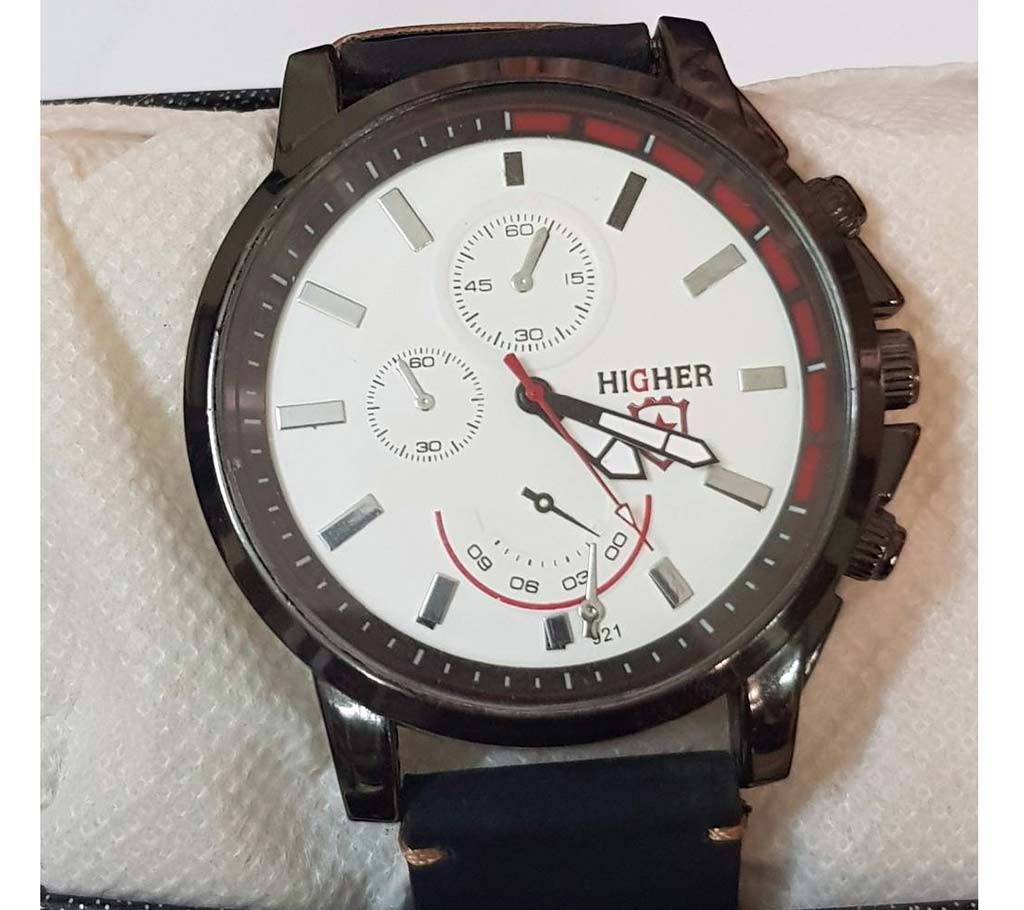 HIGHER White Gents Casual WristWatch
