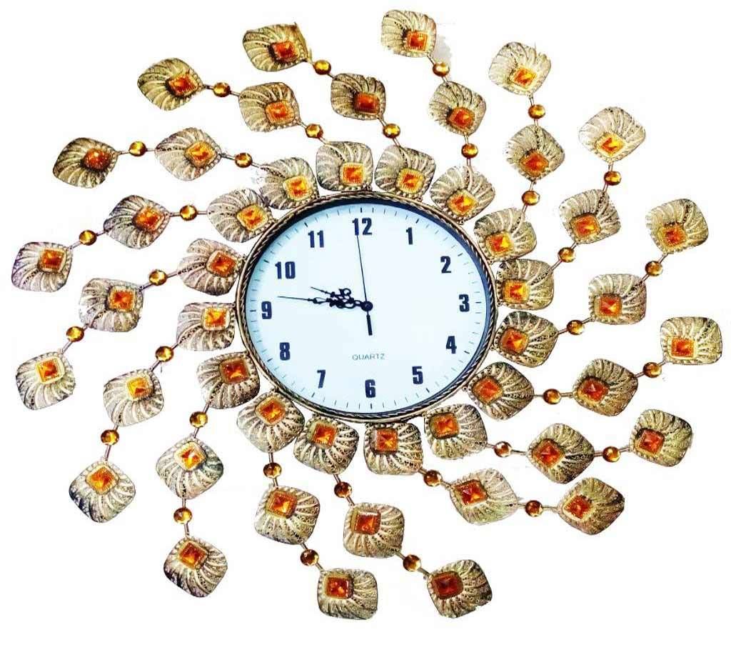 Metal Clock with Beautiful Stone