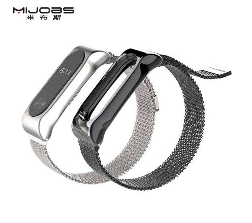 Mi Band 2 Magnetic Buckle Metal Stainless Steel Strap - Black