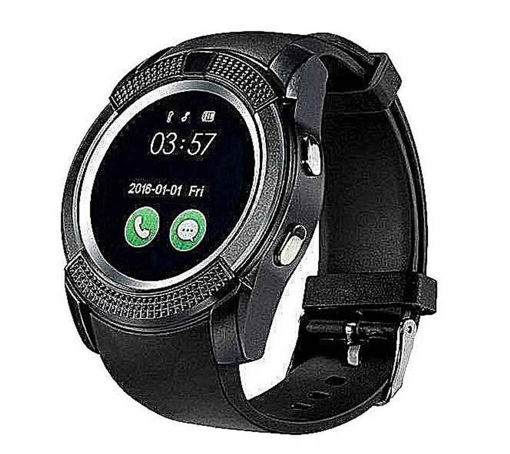 V8 Smart Watch Android Watch Phone Clock Support SIM TF Card - Black