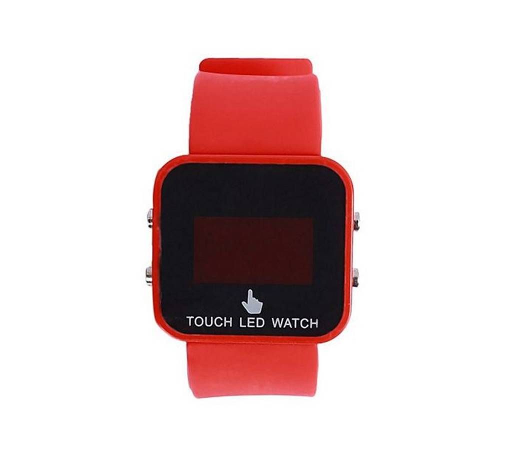 Rubber Touch LED Digital Watch for Boys - Red