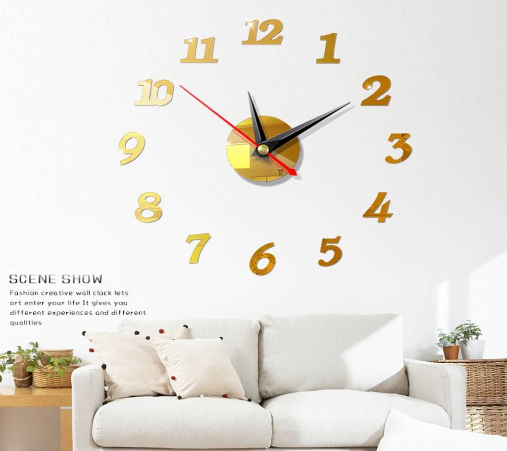 Wall Clocks 3D DIY Acrylic Mirror Stickers