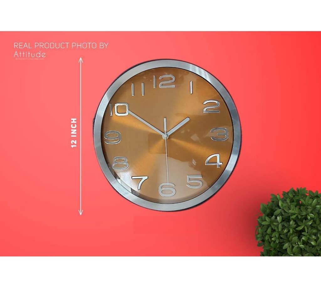Metal Silver Premium Quality Wall Clock for Bedroom, Drawing Room & Offices