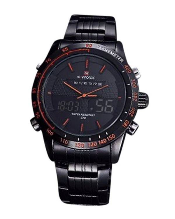 Naviforce Black StainlessSteel Wrist Watch For Men