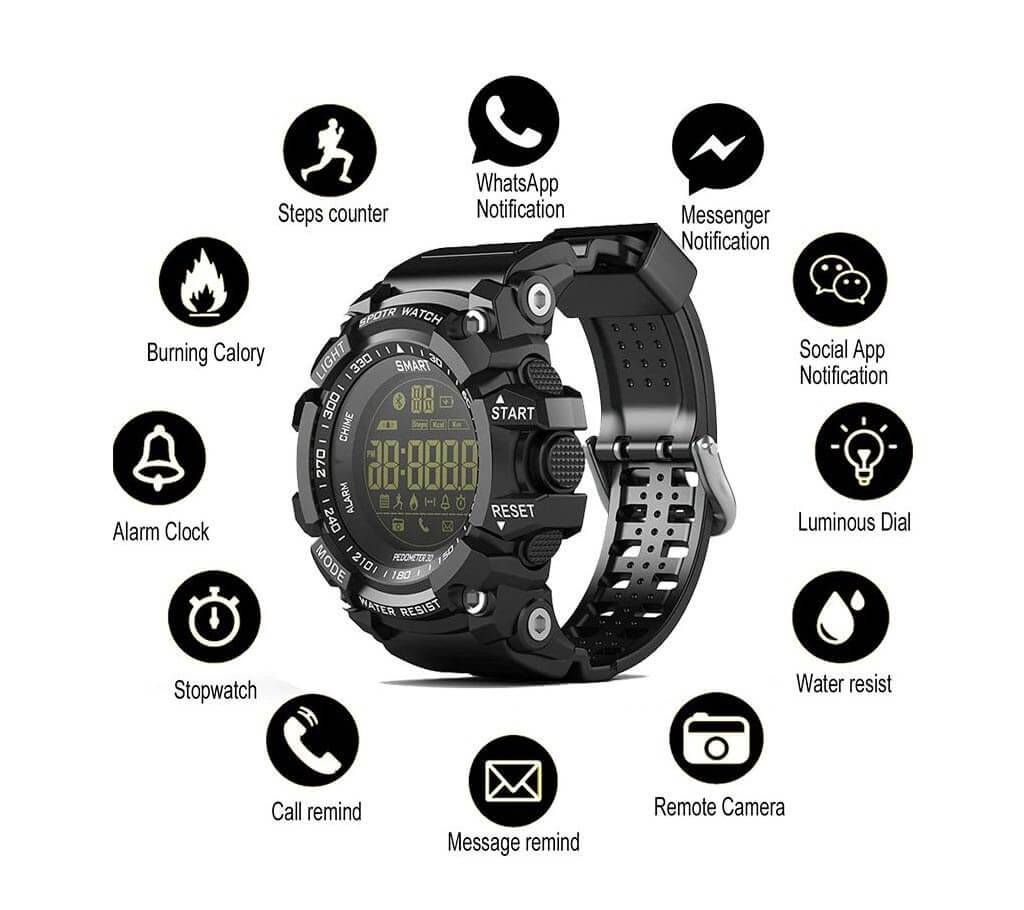 EX16 Smart Watch Waterproof Sport Watch IP67 Mens Wristwatch