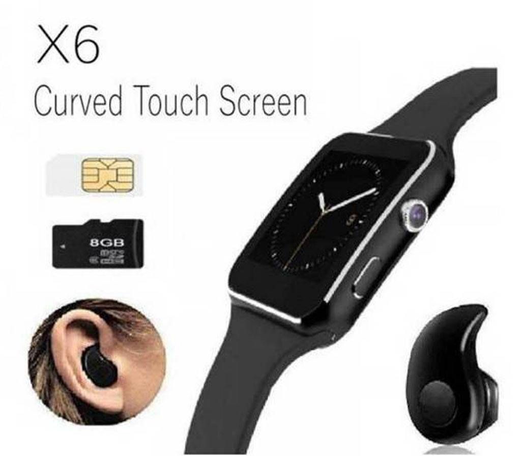 Curved Display Smart Watch with Bluetooth Headphones
