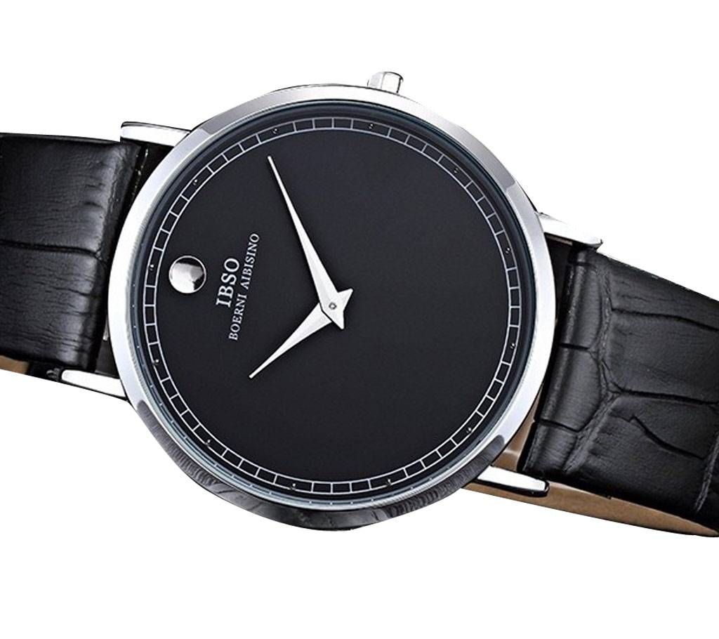 Original IBSO Slim Black Dial Leather Strap 
