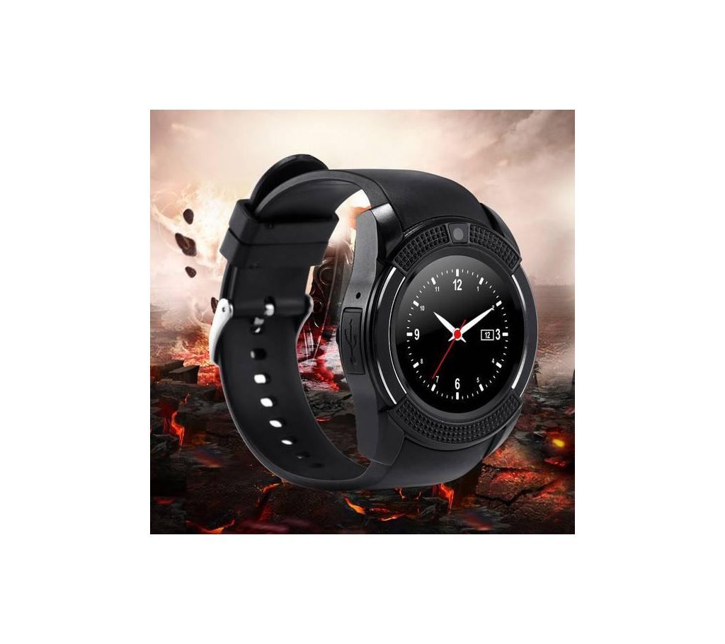  V8 Smart Watch For iOS and Android Mobile -Black