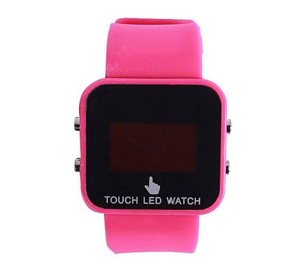 Rubber Touch LED Digital Watch for Boys - Pink