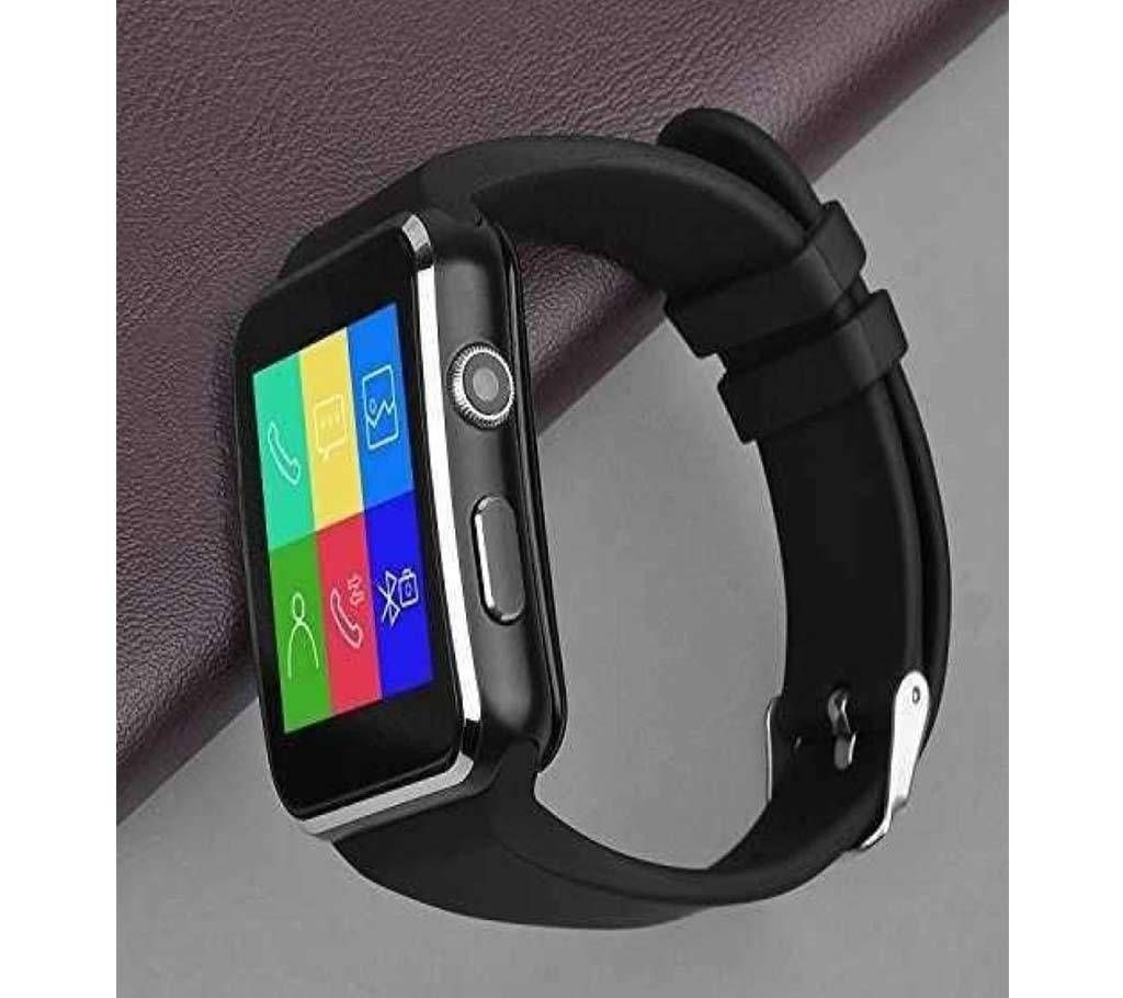 X6 smart Mobile watch Phone carve display with Box - Black