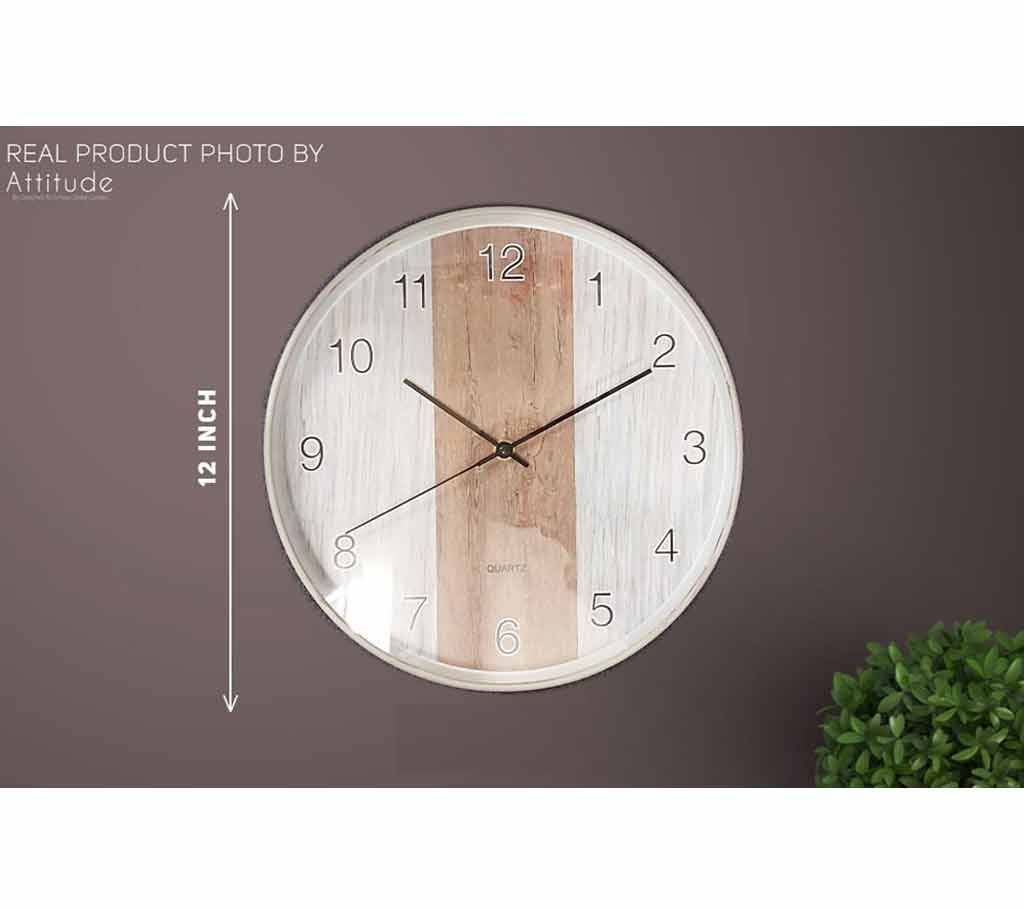 White & Wooden Premium Quality Wall Clock for Bedroom, Drawing Room & Offices