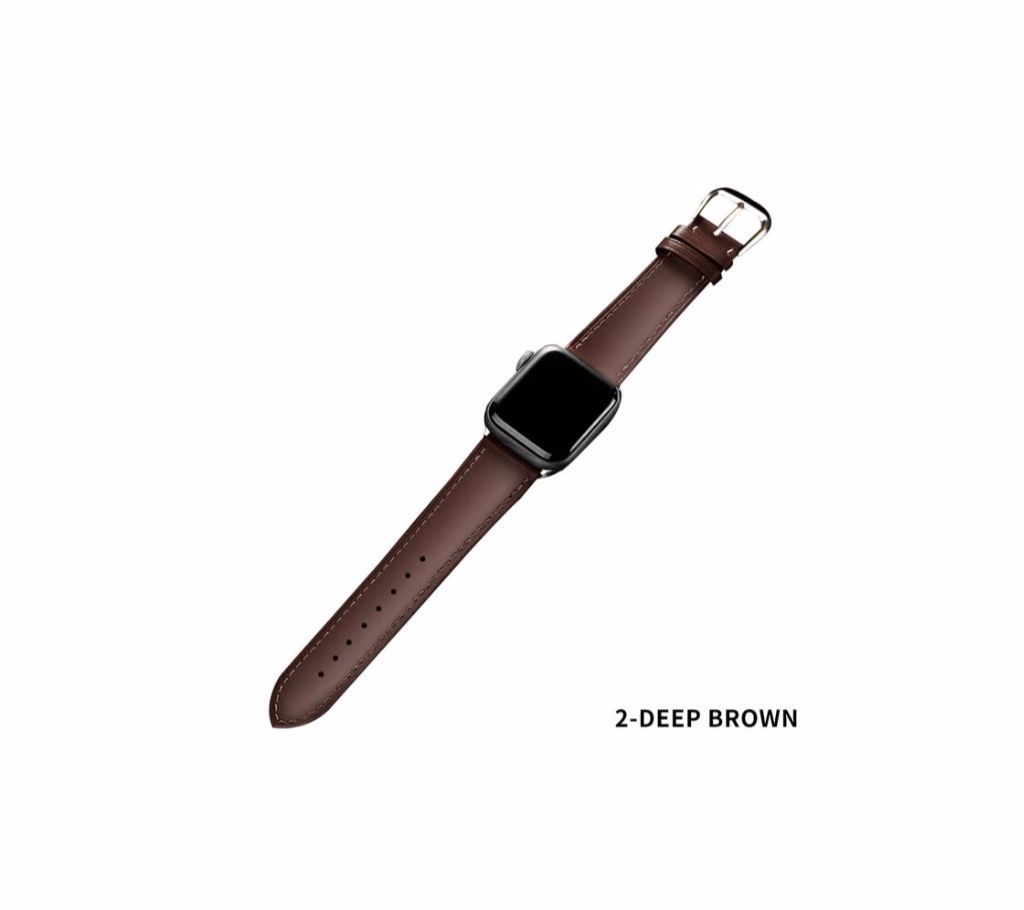 44mm/42mm Brown Leather  Strap For Apple Watch series 4 3 2 1