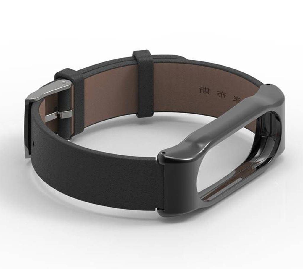 Xiaomi Mi Band 2 Wristband Metal Leather Strap Belt For Mi Band 2